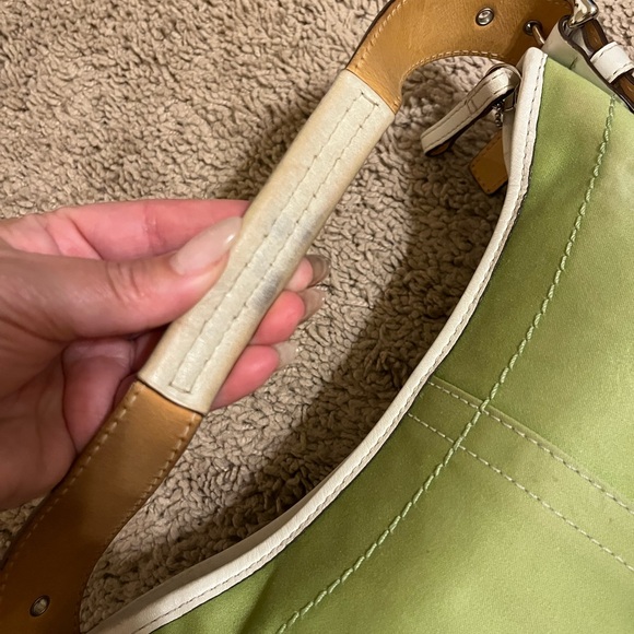Y2K Coach Lime Green and Leather Soho boho shoulder Bag - Picture 8 of 12
